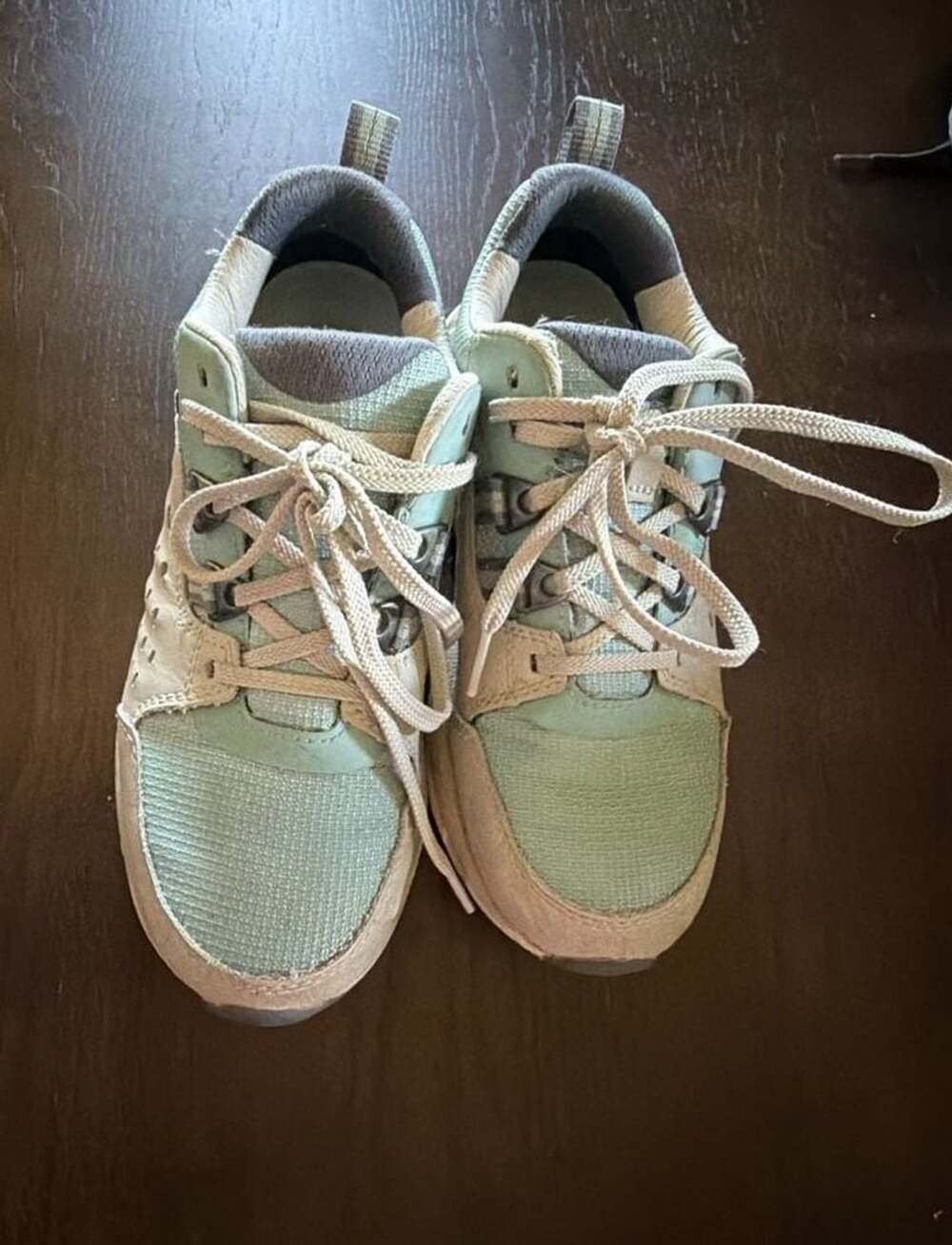 LL Bean Walking Shoes Size 7.5 Green Gray Fitness Sneakers